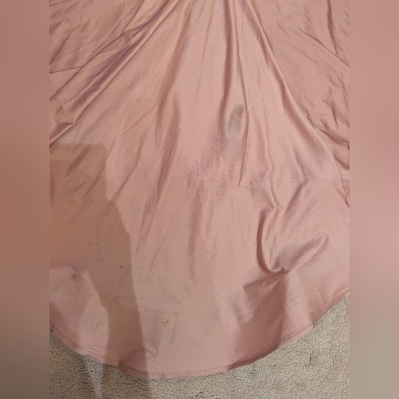 Nwt Cascading Bow One-Shoulder Stretch Satin Mermaid Dress with Slight Train - Picture 8 of 16